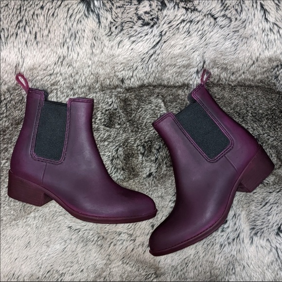 Jeffrey Campbell matte purple rain boots ankle length - Picture 7 of 10